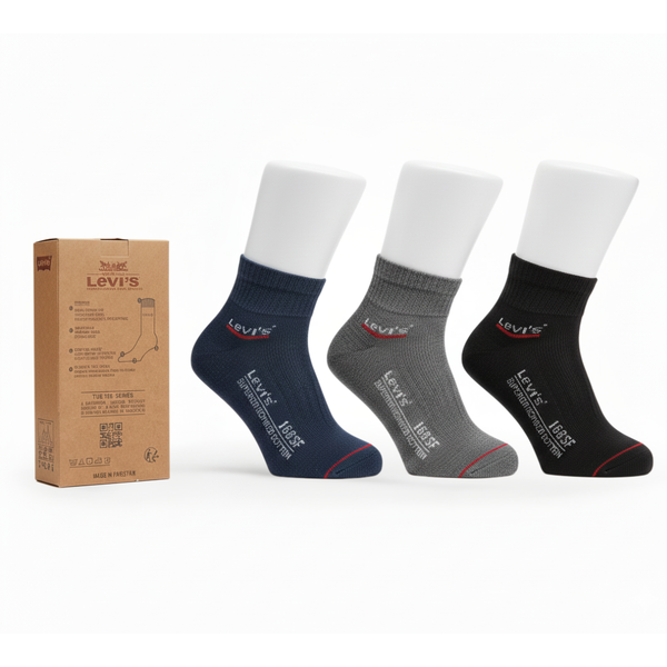 Ribbed Logo Ankle Socks Pack of 3