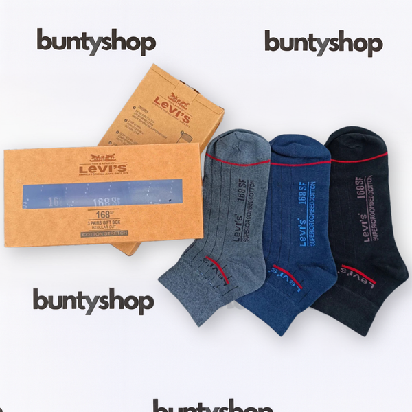 Ribbed Logo Ankle Socks Pack of 3